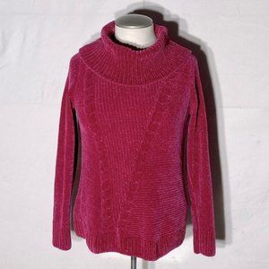 NORTHERN Reflections Hot Pink Cowl Neck Chenille Sweater XS